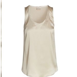 NWT Brunello Cucinelli Silk Tank Top, XS, Beige